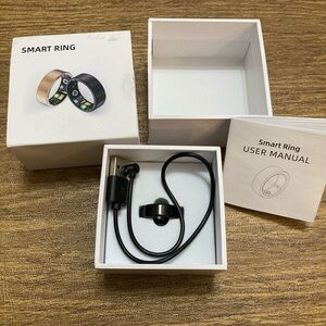 Black Smart Ring with Charger size 8 steps pedometer